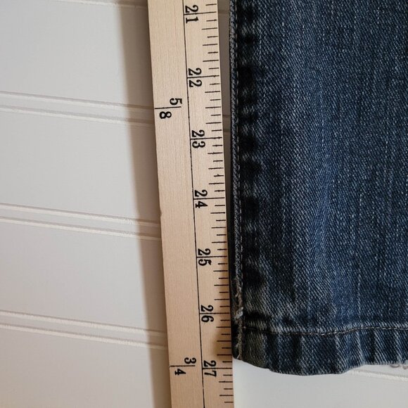 Eddie Bauer Jeans Mens Tag Size 33/30 Straight Fit Dark Wash Cotton Distressed - Picture 7 of 15